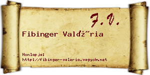 Fibinger Valéria névjegykártya